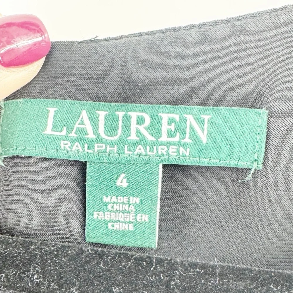 ✅ Lauren Ralph Lauren GREY/BLACK MAXI Metallic Ruffle-Trim Gown. Size 4 WEDDING - Picture 5 of 9